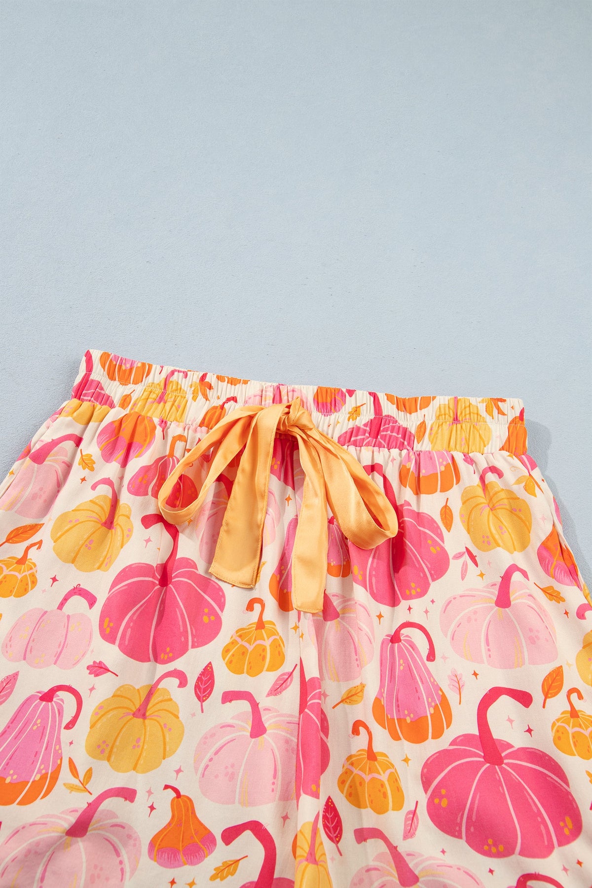 Halloween Pumpkin Top & Ruffle Shorts Lounge Set